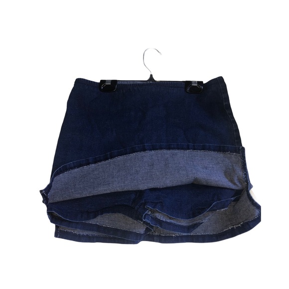 dark blue denim mini skort - Picture 6 of 9